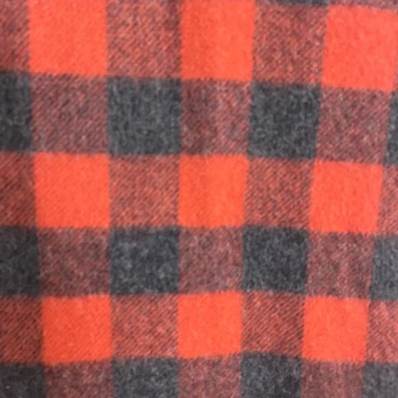 COACH Wool Red & Black Plaid Scarf with Fringe - Picture 4 of 7
